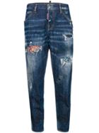 Dsquared2 Distressed High-rise Jeans - Blue