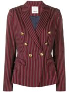 Pinko Double Breasted Pinstripe Blazer - Red
