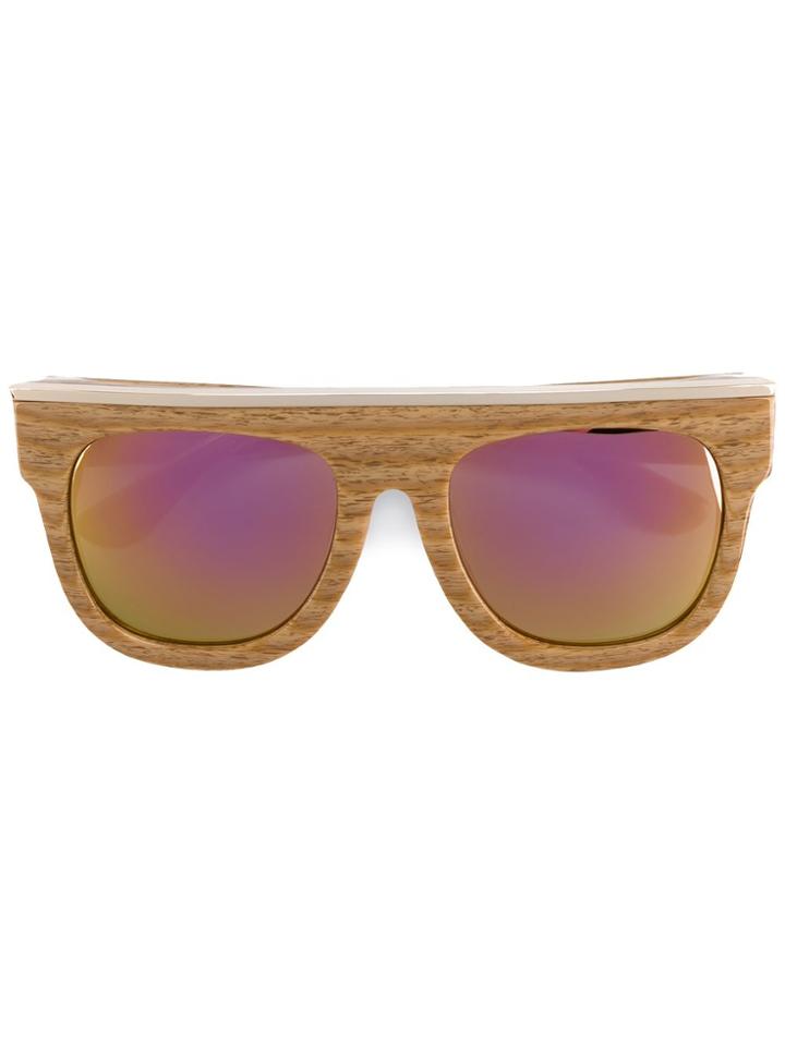 Dax Gabler 'n&deg;02' Wood-effect Sunglasses - Brown