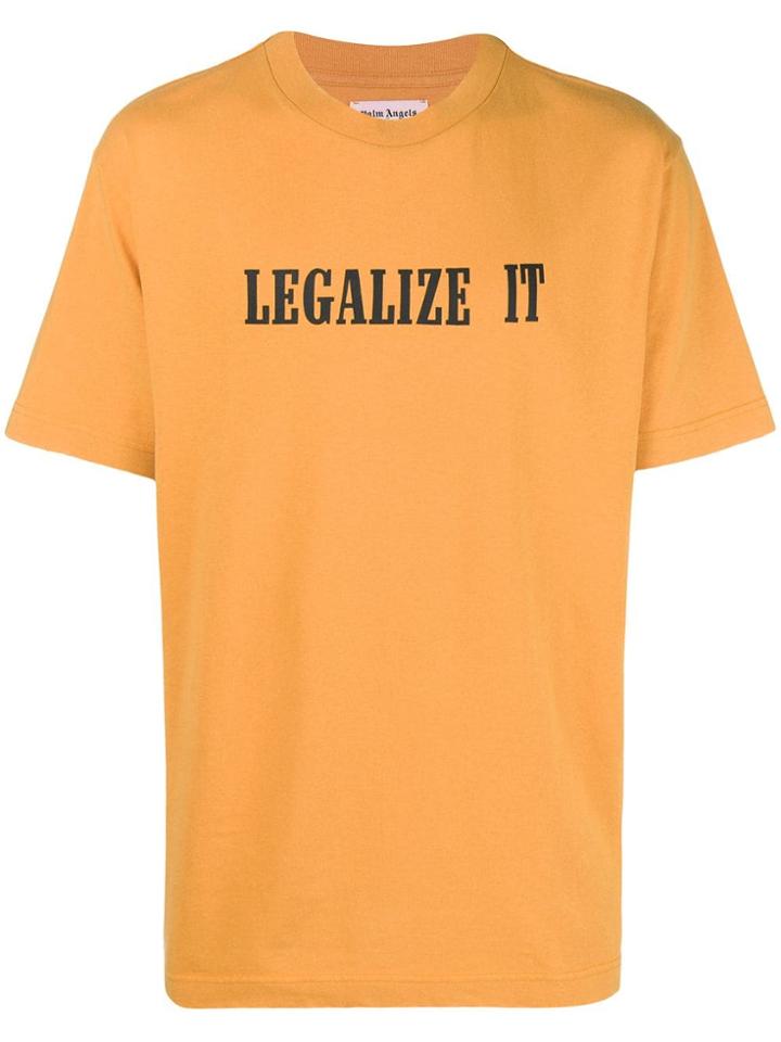 Palm Angels Slogan Patch T-shirt - Yellow & Orange