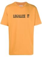 Palm Angels Slogan Patch T-shirt - Yellow & Orange