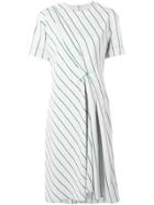 Cédric Charlier Striped Short-sleeve Dress - Grey