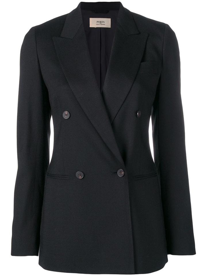 Ports 1961 Double-breasted Blazer - Black