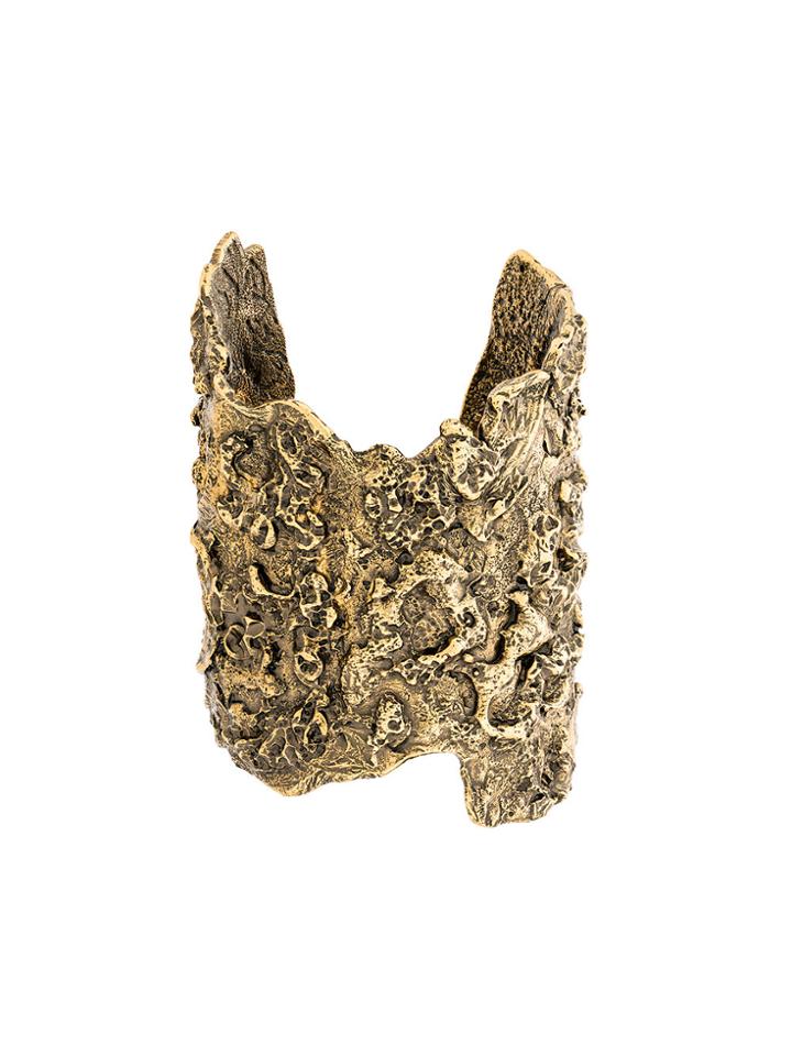 Alexander Mcqueen Molten Brass Cuff - Metallic