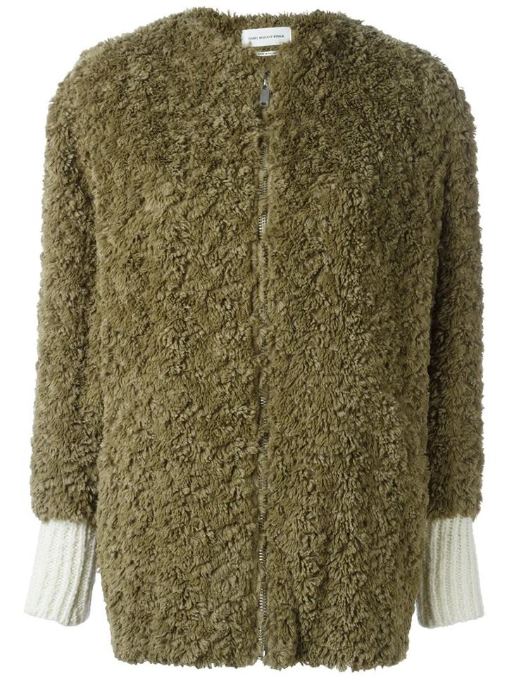 Isabel Marant Étoile 'abril' Faux Fur Jacket, Women's, Size: 36, Nude/neutrals, Cotton/polyester/wool/alpaca