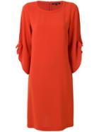 Luisa Cerano Knotted Sleeve Shift Dress - Red