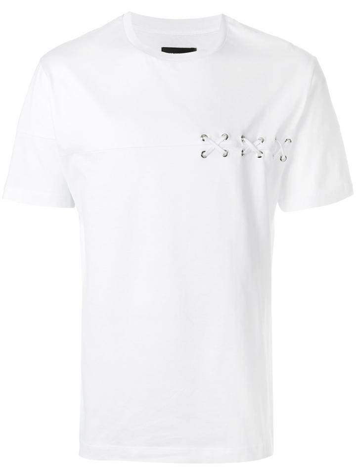 Les Hommes Laces Short-sleeve T-shirt - White