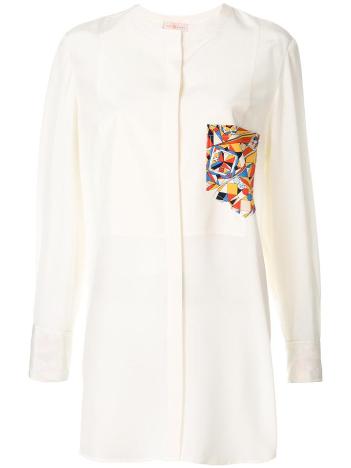 Tory Burch Contrast Patch Pocket Shirt - Nude & Neutrals