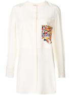 Tory Burch Contrast Patch Pocket Shirt - Nude & Neutrals