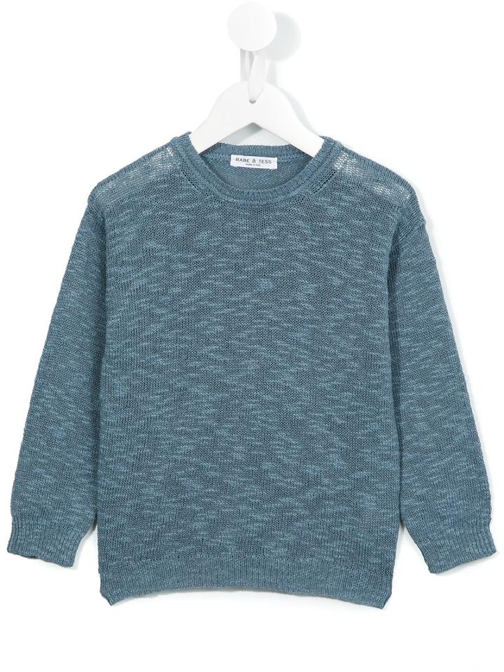 Babe And Tess - Crew Neck Jumper - Kids - Cotton/linen/flax - 3 Yrs, Blue