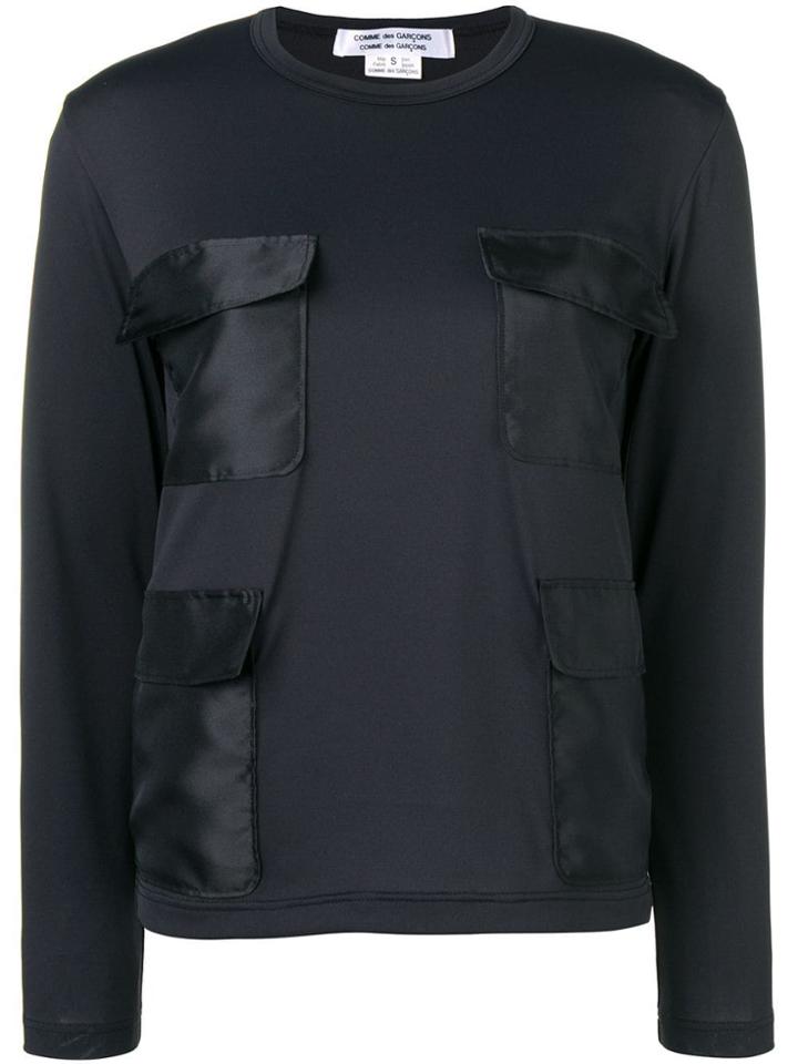 Comme Des Garçons Comme Des Garçons Pocket Front Jersey Top - Black