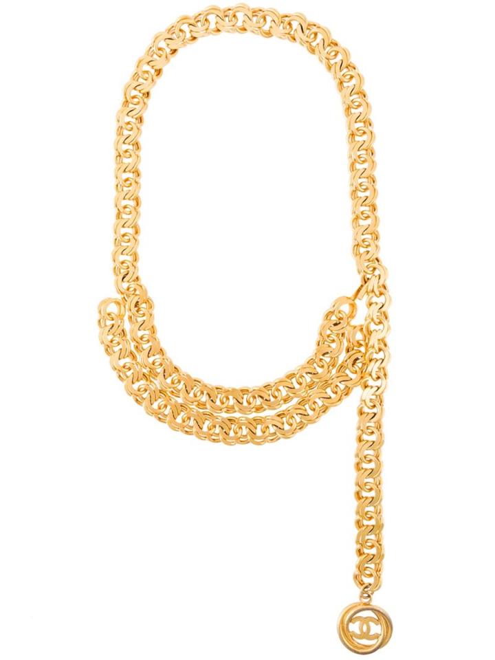 Chanel Vintage Multi Purpose Chain Necklace, Women's, Metallic