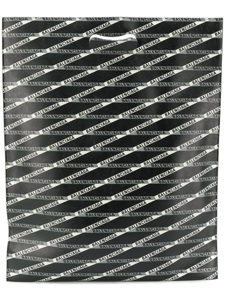 Balenciaga Monogramme Plastic Bag M Shopper Tote - Black