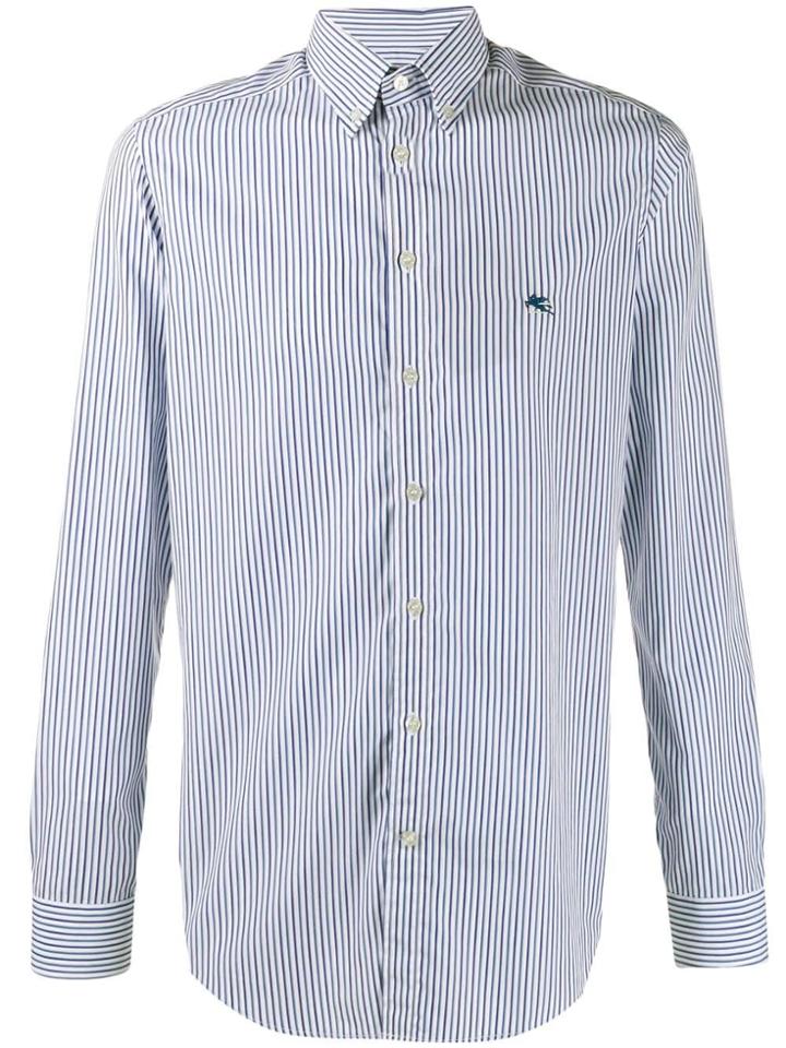 Etro Striped Logo Shirt - Blue