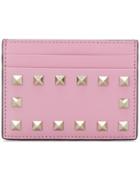 Valentino Logo Embellished Cardholder - Pink & Purple