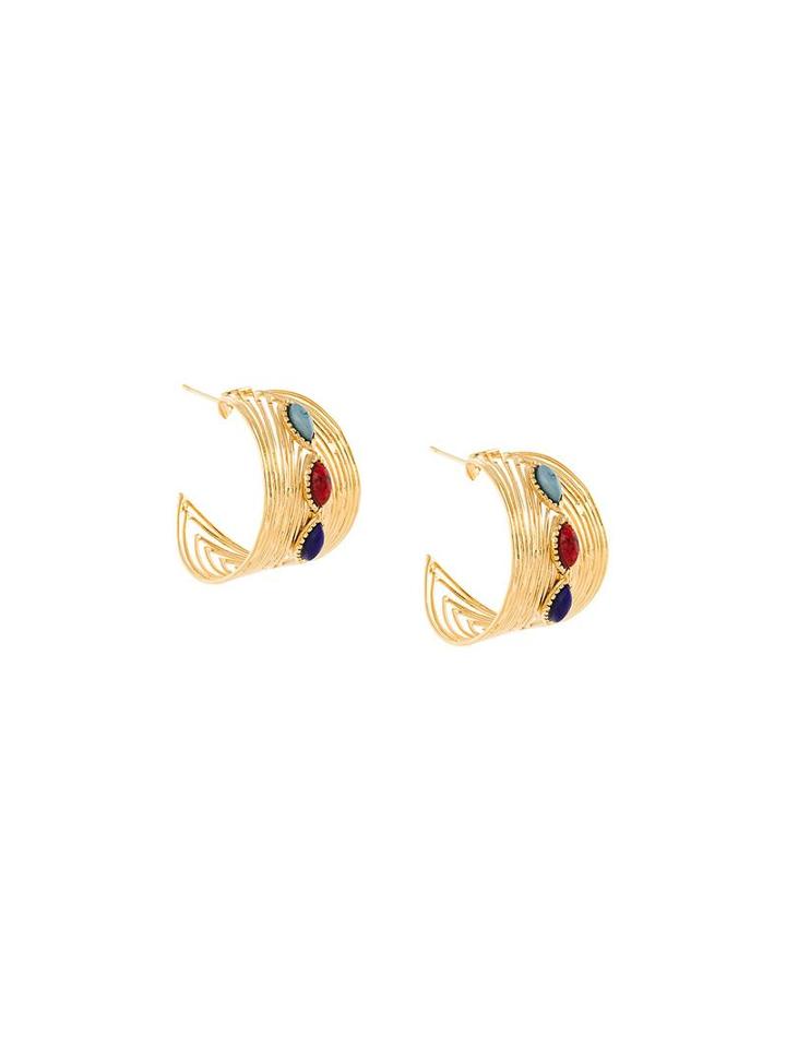 Gas Bijoux 'creole Wave' Earrings, Women's, Metallic