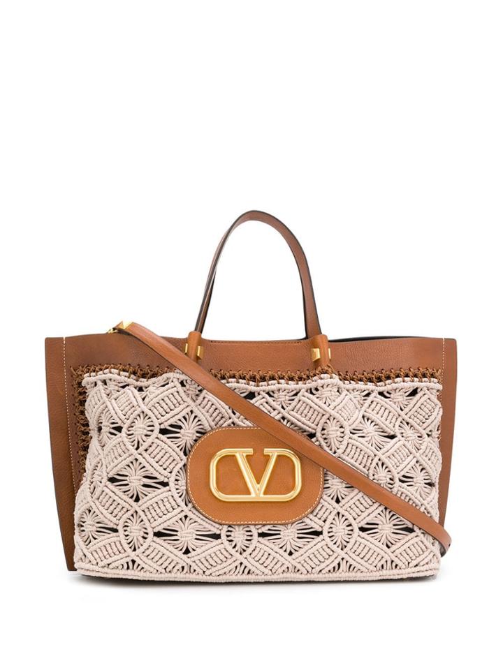Valentino Valentino Garavani Vring Logo Tote Bag - Neutrals