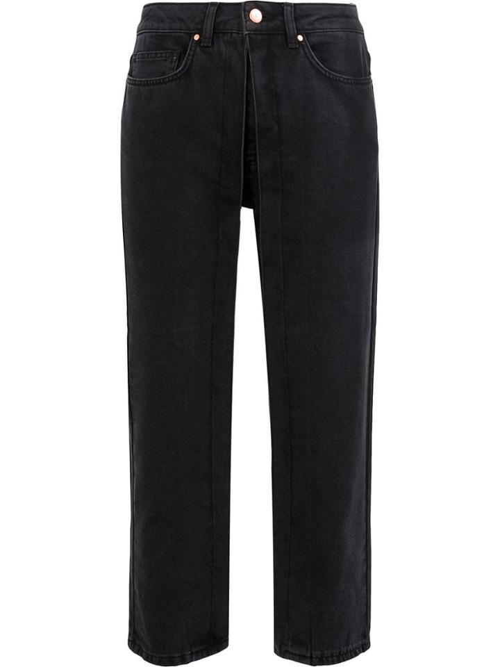 Aalto Layered Front Cropped Denim Jeans - Black