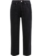 Aalto Layered Front Cropped Denim Jeans - Black