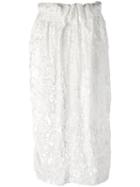 Victoria Beckham - Crushed Velvet Skirt - Women - Silk/polyester/spandex/elastane/viscose - 6, White, Silk/polyester/spandex/elastane/viscose