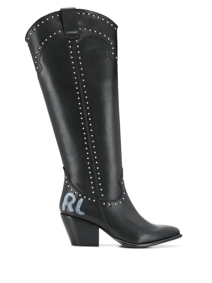 Karl Lagerfeld Kavalier Karl Stud Boots - Black