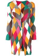 Issey Miyake Vintage Pleats Please Diamond Print Cardigan - Red