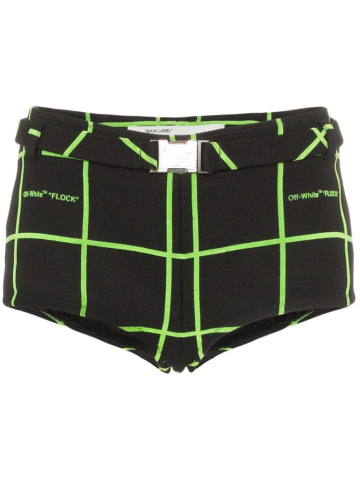 Off-white Checked Micro Shorts - Black