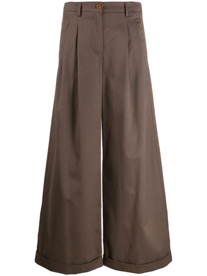 Jejia Cropped Palazzo Pants - Brown