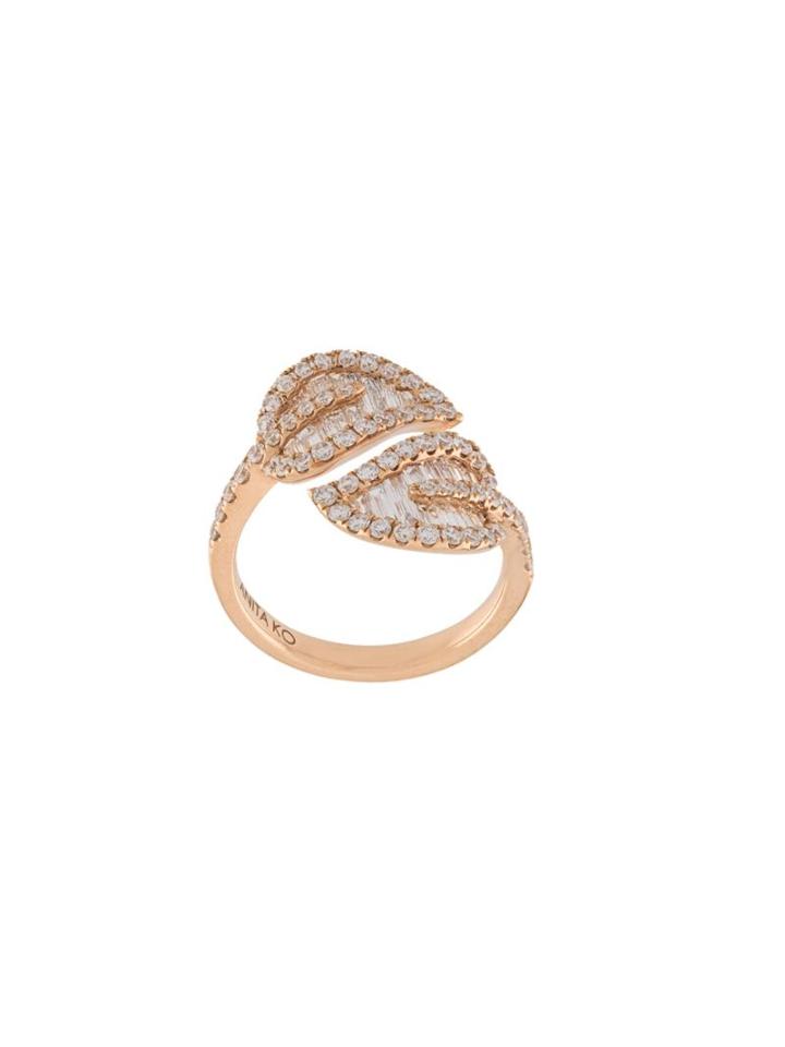 Anita Ko Diamond Leaf Ring, Women's, Size: 6, Metallic