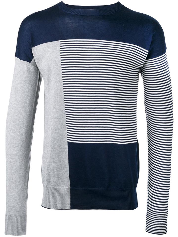 Striped Sweatshirt - Men - Cotton - Xl, Blue, Cotton, Diesel Black Gold