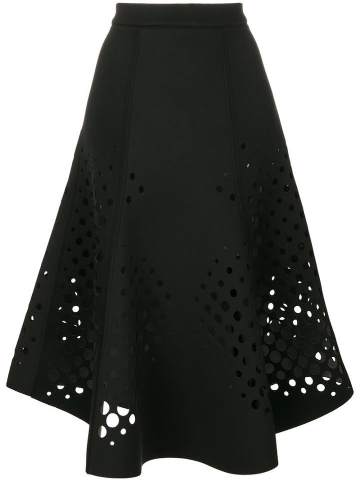Ioana Ciolacu - Punch-hole Detail Skirt - Women - Silk/polyester/spandex/elastane - S, Black, Silk/polyester/spandex/elastane