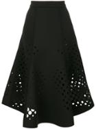 Ioana Ciolacu - Punch-hole Detail Skirt - Women - Silk/polyester/spandex/elastane - S, Black, Silk/polyester/spandex/elastane
