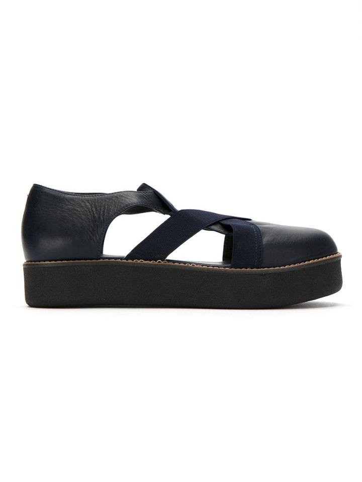 Mara Mac Leather Slippers - Blue
