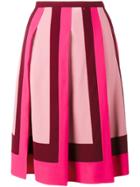 Valentino Pleated Crepe Skirt - Pink & Purple