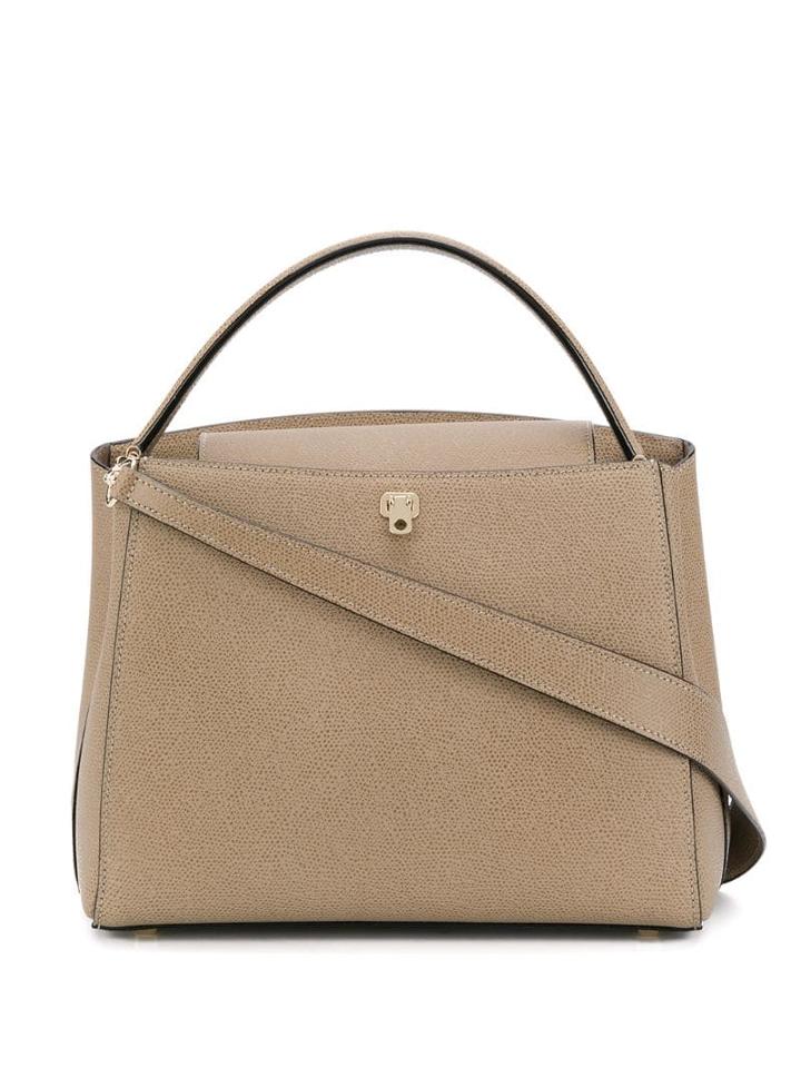 Valextra Brera Pebbled Tote - Neutrals