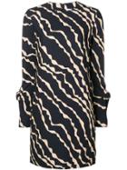 Victoria Victoria Beckham Long-sleeve Shift Mini Dress - Blue
