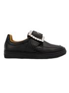 Maison Margiela Crystal Embellished Buckle Sneakers - Black
