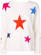 Allude Star Intarsia Sweater - White