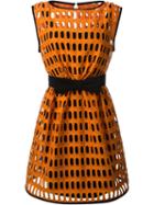 Moschino Macrame Open Lace Dress, Women's, Size: 44, Yellow/orange, Cotton/polyester