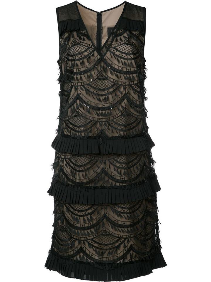Nicole Miller Layered Lace Dress, Women's, Size: 4, Black, Polyester