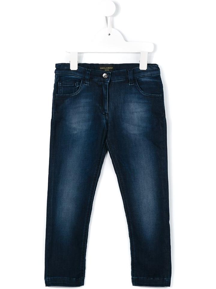 Dolce & Gabbana Kids Slim Fit Jeans, Girl's, Size: 12 Yrs, Blue