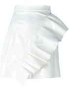 Msgm Ruffled Skirt, Women's, Size: 44, White, Polyester/polyurethane