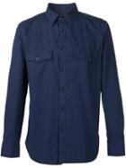 Rag & Bone Chest Patch Pockets Shirt, Men's, Size: Xxl, Blue, Cotton