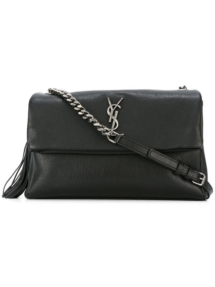Saint Laurent - Foldover Monogram Bag - Women - Lamb Skin - One Size, Women's, Black, Lamb Skin