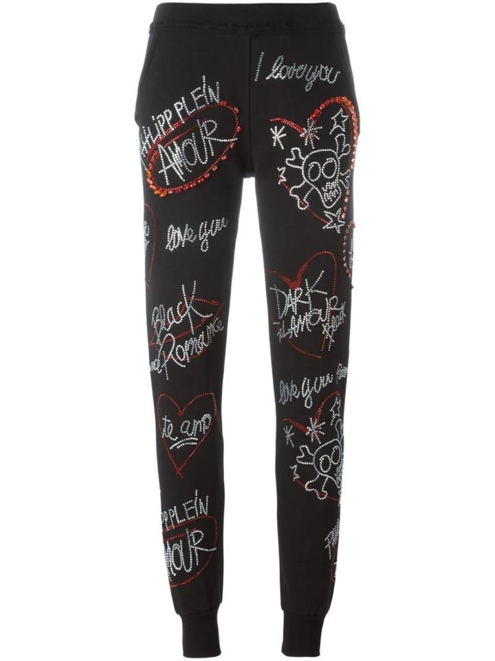 Philipp Plein 'genius' Track Pants, Women's, Size: Small, Black, Glass/brass/cotton