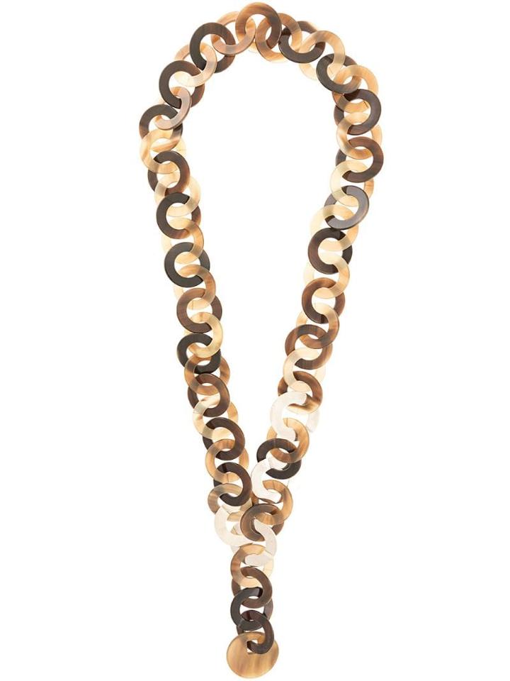 Hermès Pre-owned Tortoiseshell Linked Necklace - Brown