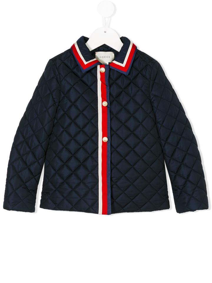 Gucci Kids - Buttoned Jacket - Kids - Cotton/polyamide/viscose - 10 Yrs, Blue