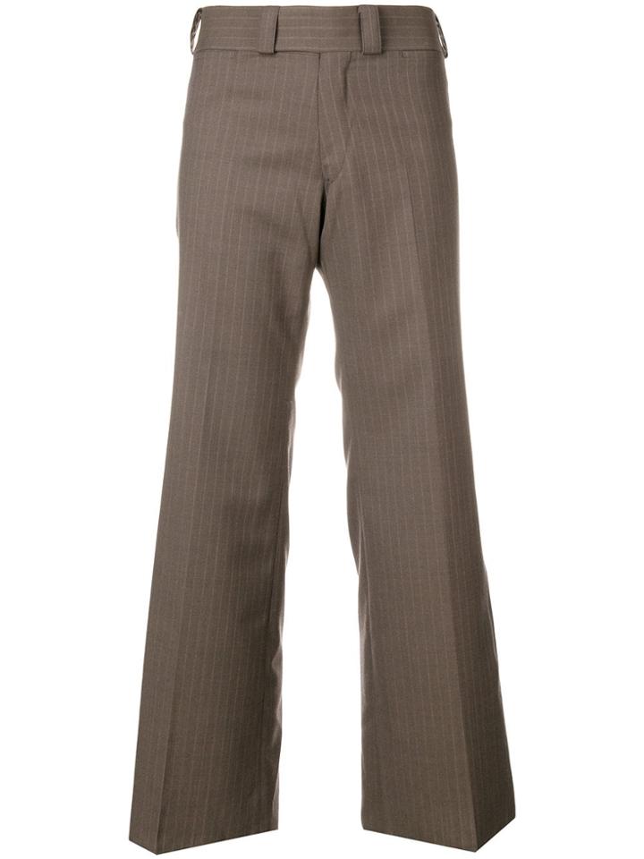 Junya Watanabe Cropped Pinstripe Trousers - Brown