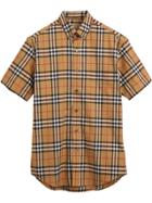 Burberry Short-sleeve Vintage Check Shirt - Yellow & Orange
