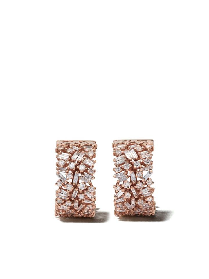 Suzanne Kalan 18kt Rose Gold Huggie Firework Earrings